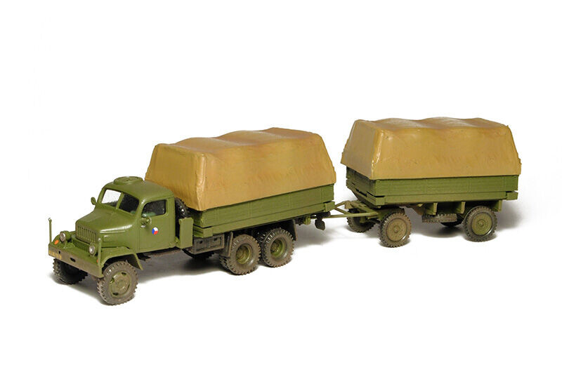 SDV Praga V3S valník, přívěs A3V 1:87